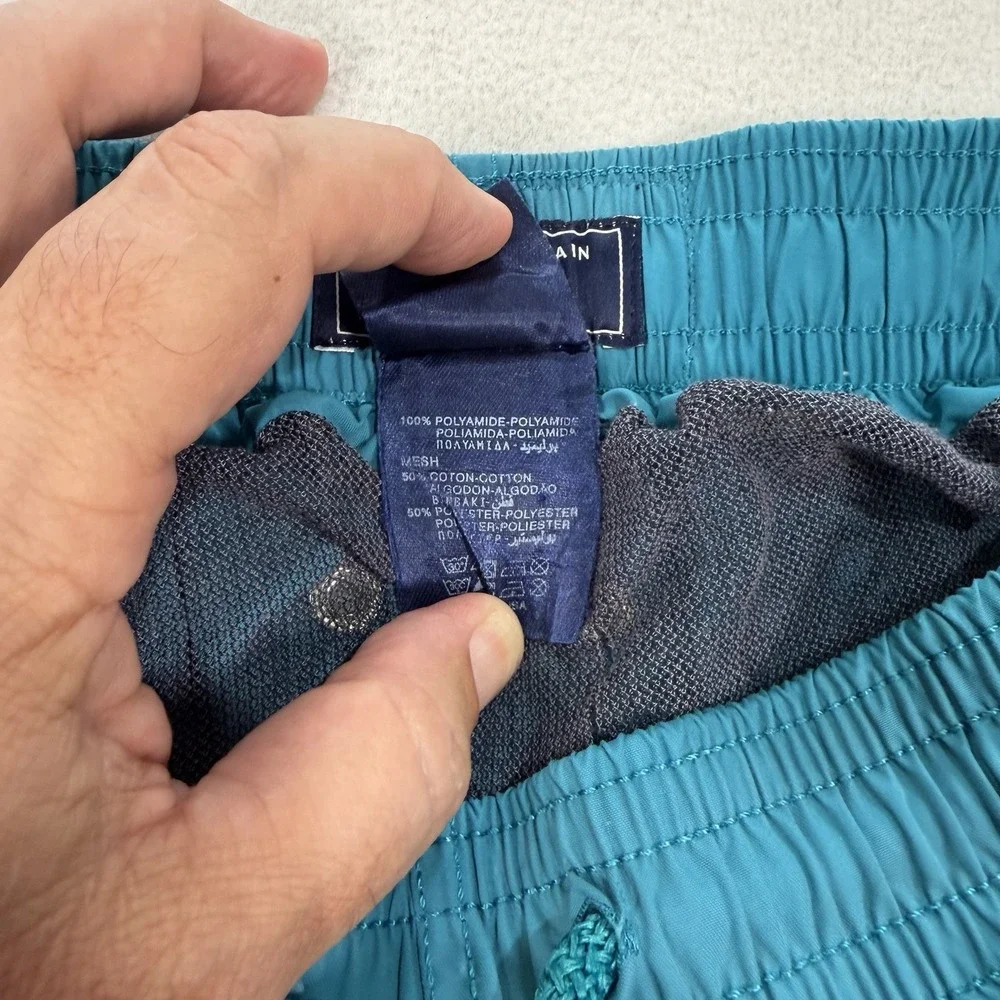 Vilebrequin Men's Solid Blue Aqua Lined Swim Shorts Turquoise Size XL